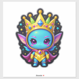 Blue Alien Princess Klistermärken