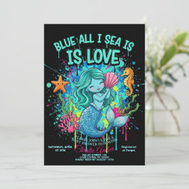 Blue All I Sea is Love Bridal Shower Invitation Inbjudningar