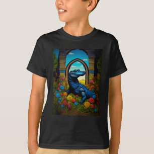Blue Alligator Fantasy Art T Shirt