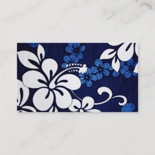 Blue Aloha Hawaii Flowers Visitkort