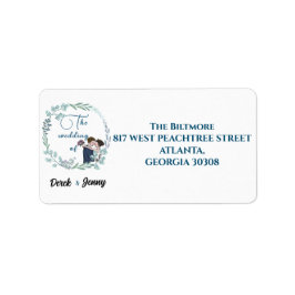 Blue älskare bröllop adressetikett