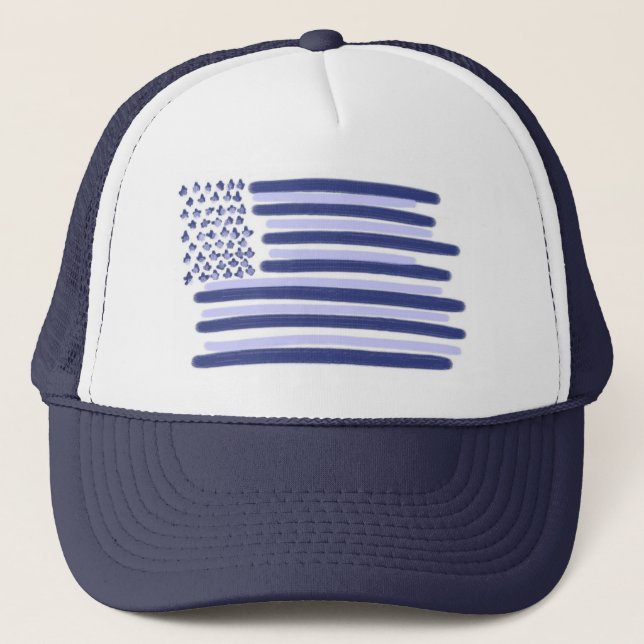 Blue American flagga stjärnor rand Killar hat Truckerkeps (Framsida)