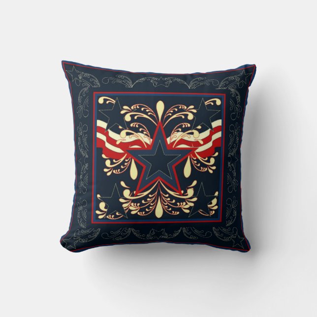 Blue Americana Pillow Kudde (Framsida)