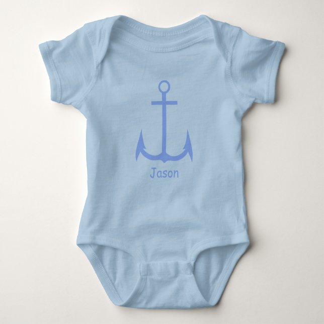 Blue Anchor Anpassningsbar Baby Bodykostym Tröja (Framsida)