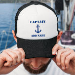 Blue Anchor Kapten Add Namn eller Boat Namn Keps<br><div class="desc">Kaptenen Lägg till Namn eller Boat Namn Hat</div>