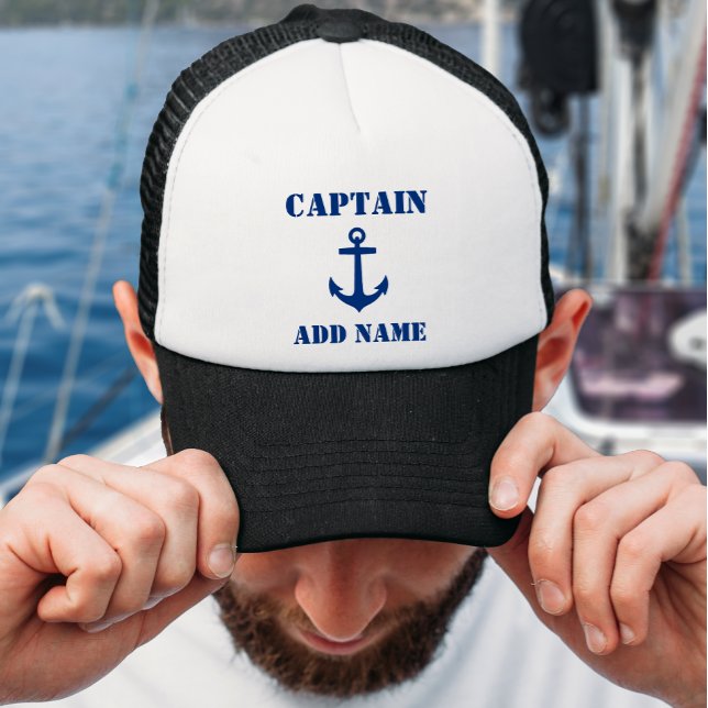 Blue Anchor Kapten Add Namn eller Boat Namn Keps (Your Name or Boat Name. Several colors to choose from.
)