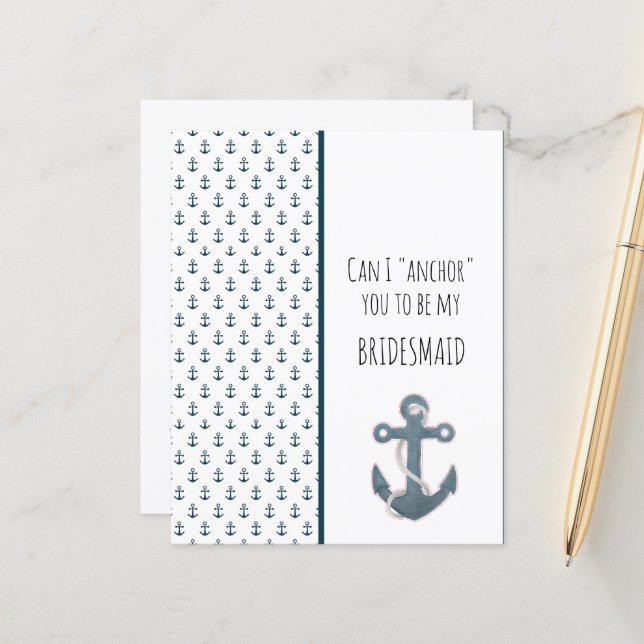 Blue Anchor, kommer du att bli min bridesmaid (Fram/Back In Situ)