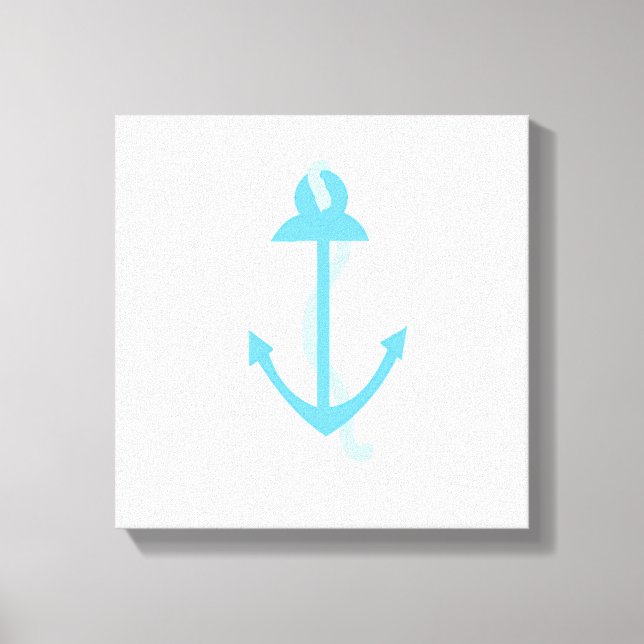 Blue Anchor med Rope Canvastryck (Framsida)