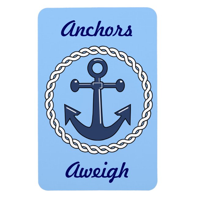 Blue Anchors Aweigh Stateroom Door Marker Magnet (Vertikal)