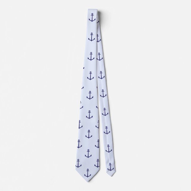 Blue Anchors Nautical Manar Neck Tie Slips (Framsida)