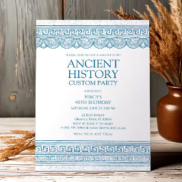 Blue Ancient history custom party Inbjudningar