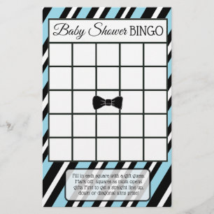 Blue and Black Bowtie Boy-duschspel Flygblad
