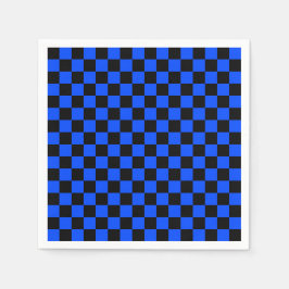 Blue and black checkerboard pattern pappersservett