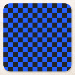 Blue and black checkerboard pattern underlägg papper kvadrat