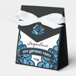 Blue and Black Gated Rose Princess Birthday Favor Presentaskar