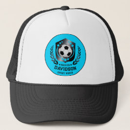 Blue and Black Personalized Soccer Custom Text  Keps