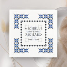 Blue and Black Ukrainian Embroidery Wedding