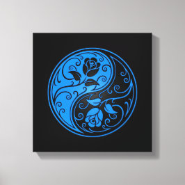 Blue and Black Yin Yang Ro Canvastryck