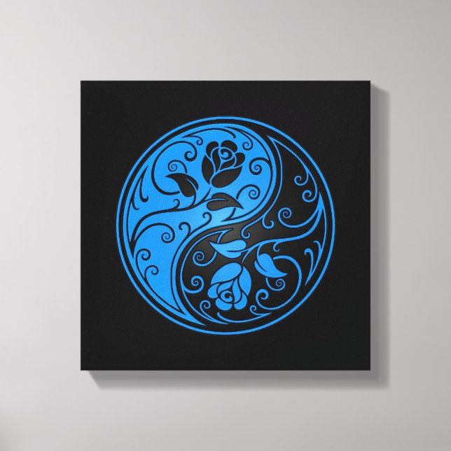 Blue and Black Yin Yang Ro Canvastryck (Framsida)