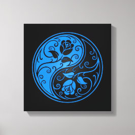 Blue and Black Yin Yang Ro Canvastryck