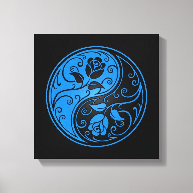 Blue and Black Yin Yang Ro Canvastryck (Framsida)