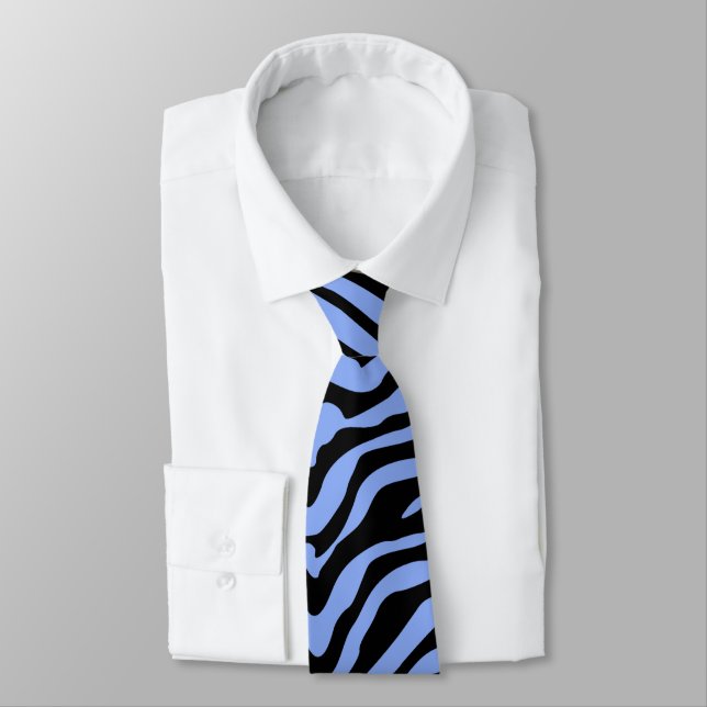 Blue and Black Zebra tryck Neck Tie Slips (Bunden)
