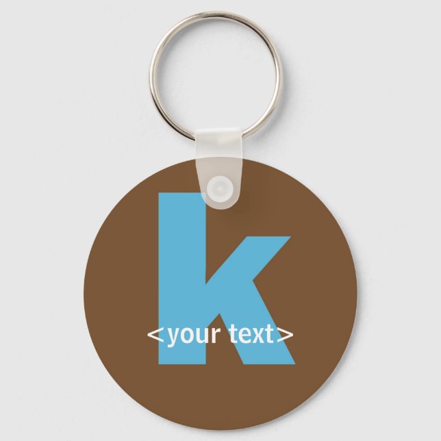 Blue and Brown Monogram - Brev K Nyckelring (Framsida)