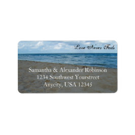 Blue and Brown Sands ~ Beach Wedding Adressetikett