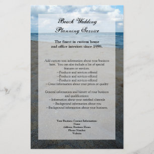 Blue and Brown Sands ~ Beach Wedding Flygblad