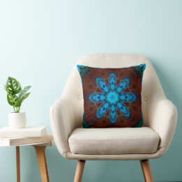 Blue and Brown Throw Pillow Kudde
