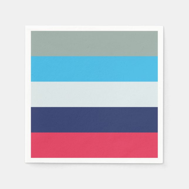 Blue and Burgundy Rand Pappersservett (Framsidan)