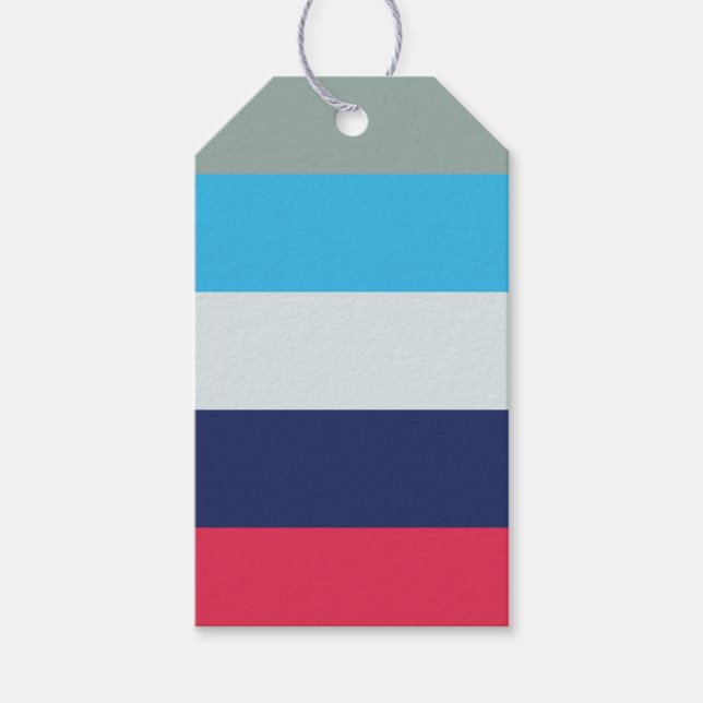 Blue and Burgundy Rand Presentetikett (Framsidan)