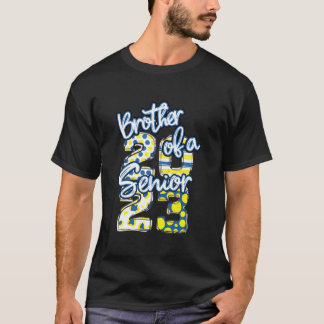 Blue And Gold Brother Of A Senior 2023 School Grad T Shirt