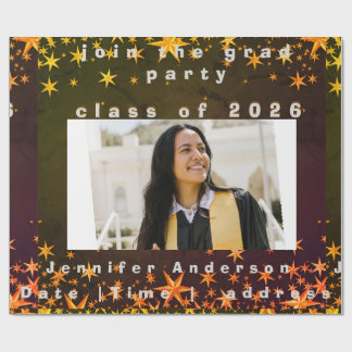 blue and gold elegant invitation presentpapper