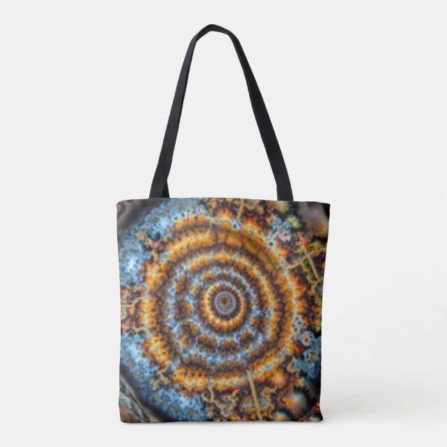 blue and gold fractal swirl tygkasse (Baksida)