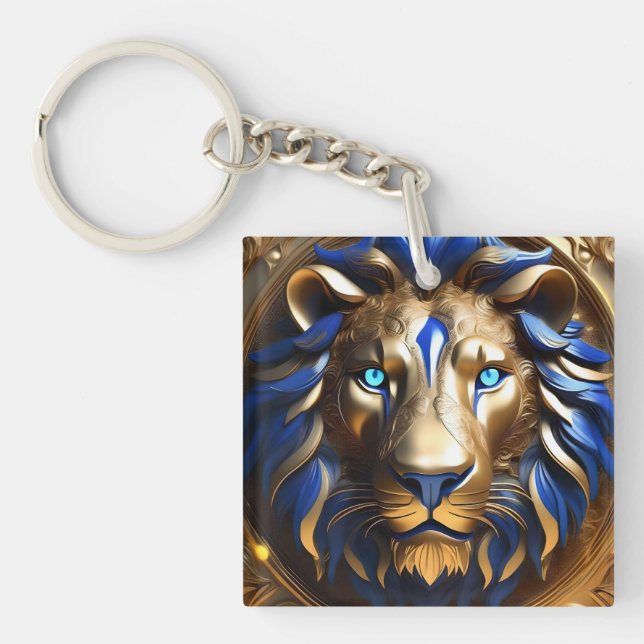 Blue And Gold Lion Head, (Framsidan)