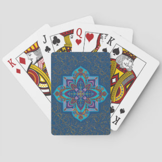 Blue and Gold Mandala Playing Cards Casinokort