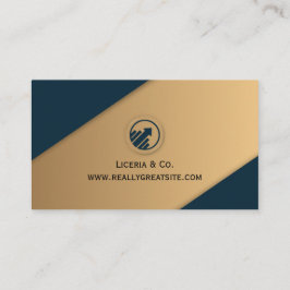 blue and gold modern business consultant business  visitkort