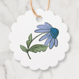 Blue and Green Coneflower Thank You Gåvor Etiketter