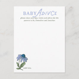 Blue and Green Country Floral Baby Shower Advice OSA Kort