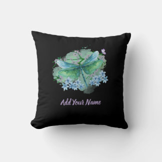 Blue and Green Dragonfly Throw Pillow Kudde