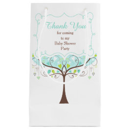 Blue and Green Floral Bird Baby Shower Thank You