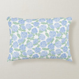 Blue and Green Hydrangea Floral Prydnadskudde