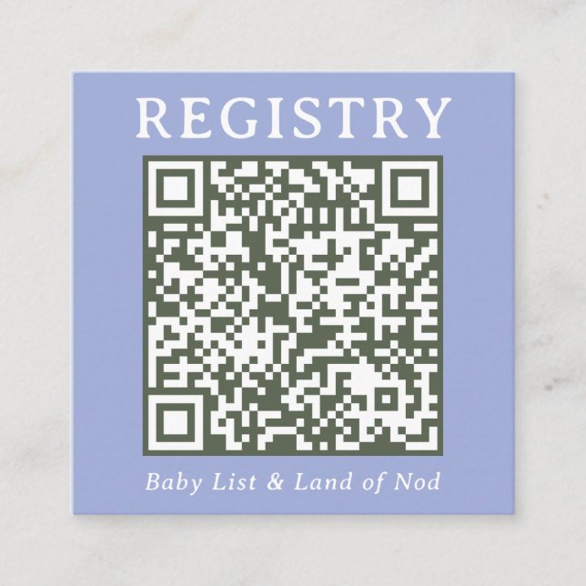 Blue and Green Simple Registry Shoppable QR Code Tilläggskort (Framsida)