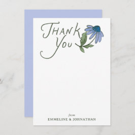 Blue and Green Wildflower Flat Thank You Notes Tack Kort