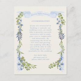 blue and greenery garden crest wreath wedding tilläggskort