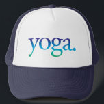 Blue and Grönt Beach Yoga Tropical California Hat Keps<br><div class="desc">Perfektens hatt för yoga älskare! "yoga". i blått och grönt.</div>