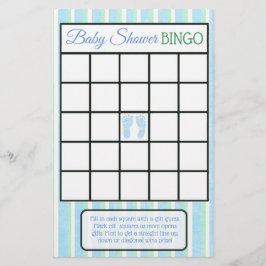 Blue and Grönt Footprint Boy-duschspel för barn Flygblad