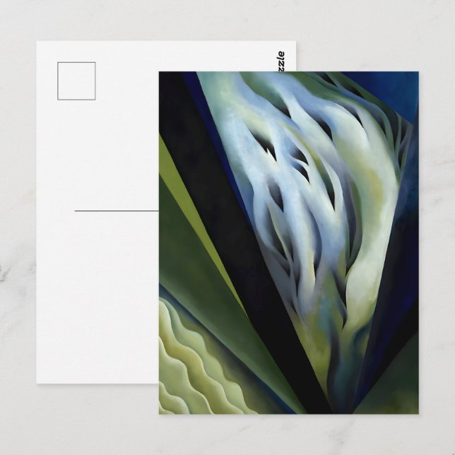 Blue and Grönt Music by Georgia O'Keeffe Vykort (Fram/baksida)