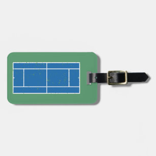 Blue and Grönt Tennis Court Distress Stil Bagagebricka